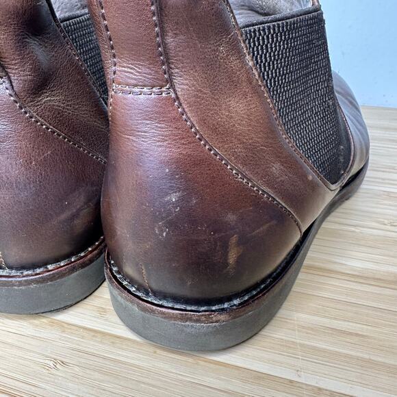 John Varvatos USA Leather Chelsea Boots Men\'s 11 M Brown‎ Pull On